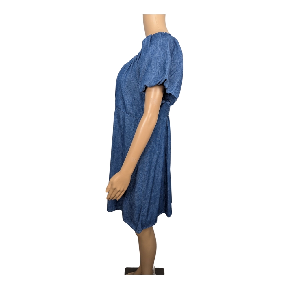 Old Navy Flutter-Sleeve Mini Swing Denim Dress L - Picture 5 of 7